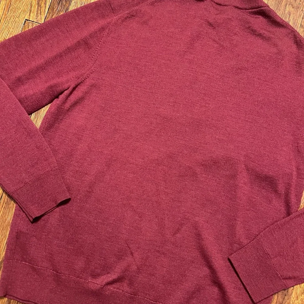 UnTuckIt Quarter Zip Men's Sweater Size Large 100% Merino Wool Sweater Maroon